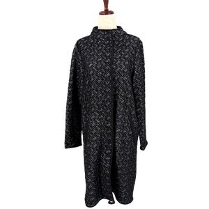 Eileen Fisher System Tweed Boucle Cotton Sweater‎ Duster Coat Small